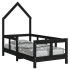 Estructura de cama para niños madera de pino negro 70x140