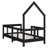 Estructura de cama para niños madera de pino negro 70x140