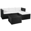 Set de muebles de jardín 3 pzas ratán sintético negro y blanco