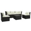 Set de muebles de jardín 4 pzas y cojines ratán sintético marrón