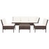 Set muebles de jardín 6 piezas y cojines ratán sintético