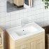 Lavabo de baño rectangular cerámica blanco 91,5x48x19,5