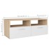 Mueble de TV 2 pzs madera ingeniería roble y blanco 95x35x36