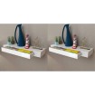 Estantes de pared flotantes con cajones 2 uds blanco 80 cm