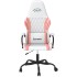 Silla gaming de masaje cuero sintético blanco y