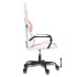 Silla gaming de masaje cuero sintético blanco y