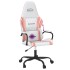 Silla gaming de masaje cuero sintético blanco y