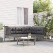 Set de muebles de jardín 4 pzas y cojines ratán sintético gris