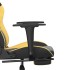 Silla gaming masaje y reposapiés cuero sintético negro