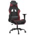 Silla gaming masaje reposapiés cuero sintético negro rojo