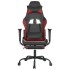 Silla gaming masaje reposapiés cuero sintético negro rojo