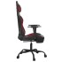 Silla gaming masaje reposapiés cuero sintético negro rojo