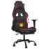 Silla gaming masaje reposapiés cuero sintético negro rojo