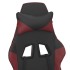 Silla gaming masaje reposapiés cuero sintético negro rojo