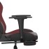 Silla gaming masaje reposapiés cuero sintético negro rojo