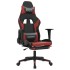 Silla gaming masaje reposapiés cuero sintético negro rojo