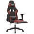 Silla gaming masaje reposapiés cuero sintético negro rojo