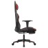 Silla gaming masaje reposapiés cuero sintético negro rojo