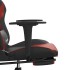 Silla gaming masaje reposapiés cuero sintético negro rojo