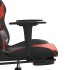 Silla gaming de masaje y reposapiés cuero sintético negro