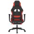 Silla gaming de masaje con reposapiés tela negro y