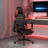 Silla gaming de masaje y reposapiés cuero sintético negro