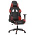 Silla gaming de masaje y reposapiés cuero sintético negro