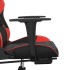 Silla gaming de masaje y reposapiés cuero sintético negro