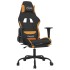 Silla gaming de masaje con reposapiés tela negro y