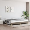 Estructura de cama de tela gris taupe 200x200 cm