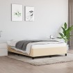 Estructura de cama de tela color crema 140x190 cm