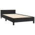 Estructura de cama con cabecero cuero sintético negro 90x200