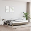 Estructura de cama con cabecero de tela gris taupe 180x200 cm