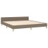 Estructura de cama con cabecero de tela gris taupe 180x200