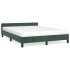 Estructura cama con cabecero terciopelo verde oscuro 140x190