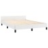 Estructura de cama cabecero cuero sintético blanco 140x190