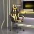 Silla gaming giratoria cuero sintético negro y