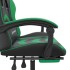 Silla gaming giratoria y reposapiés cuero sintético negro