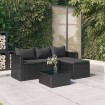 Conjunto de muebles de jardín ratán sintético negro