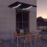 Toldo retráctil manual con LED gris antracita 300x250