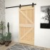 Puerta corredera con herrajes madera maciza de pino 90x210