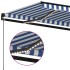 Toldo manual retráctil con LED azul y blanco 450x300