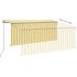 Toldo manual retráctil con persiana LED amarillo blanco