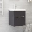 Mueble con lavabo aglomerado gris brillante