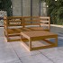 Muebles de jardín 3 pzas y cojines marrón miel madera