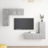 Set muebles salón TV 4 pzas madera ingeniería gris