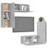 Set muebles salón TV 4 pzas madera ingeniería gris