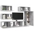 Set muebles de salón TV 6 pzas madera ingeniería gris