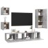 Set muebles de salón TV 5 pzas madera ingeniería gris