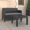 Set de muebles jardín 2 piezas cojines PP ratán gris antracita